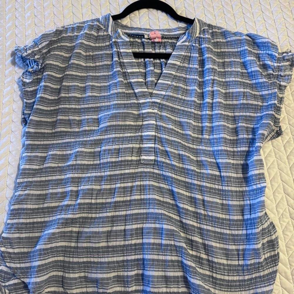 Pilcro Women's Blue and Grey Blouse